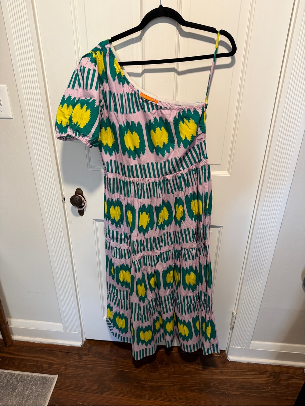 Oliphant One-Shoulder Midi Dress with Kabuki Belt L